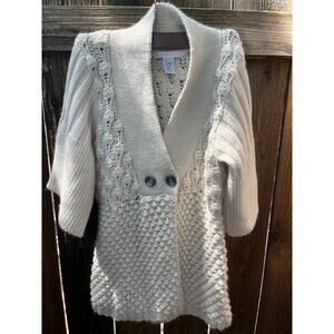 Crochet Knit Cardigan Women's Size M